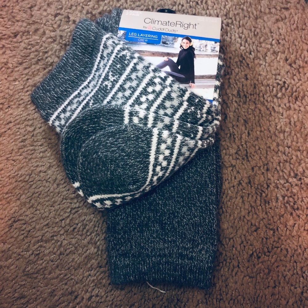 2pr CimateRight Plushfill Crew Socks - Picture 4 of 5